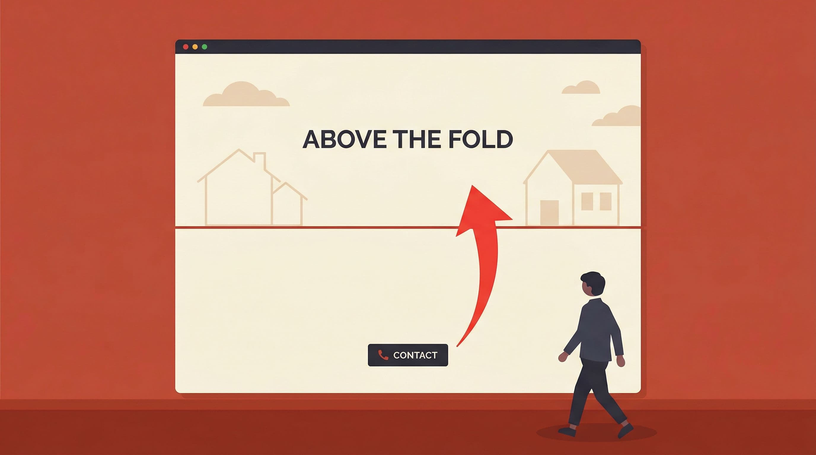 Real estate website missing contact button above the fold