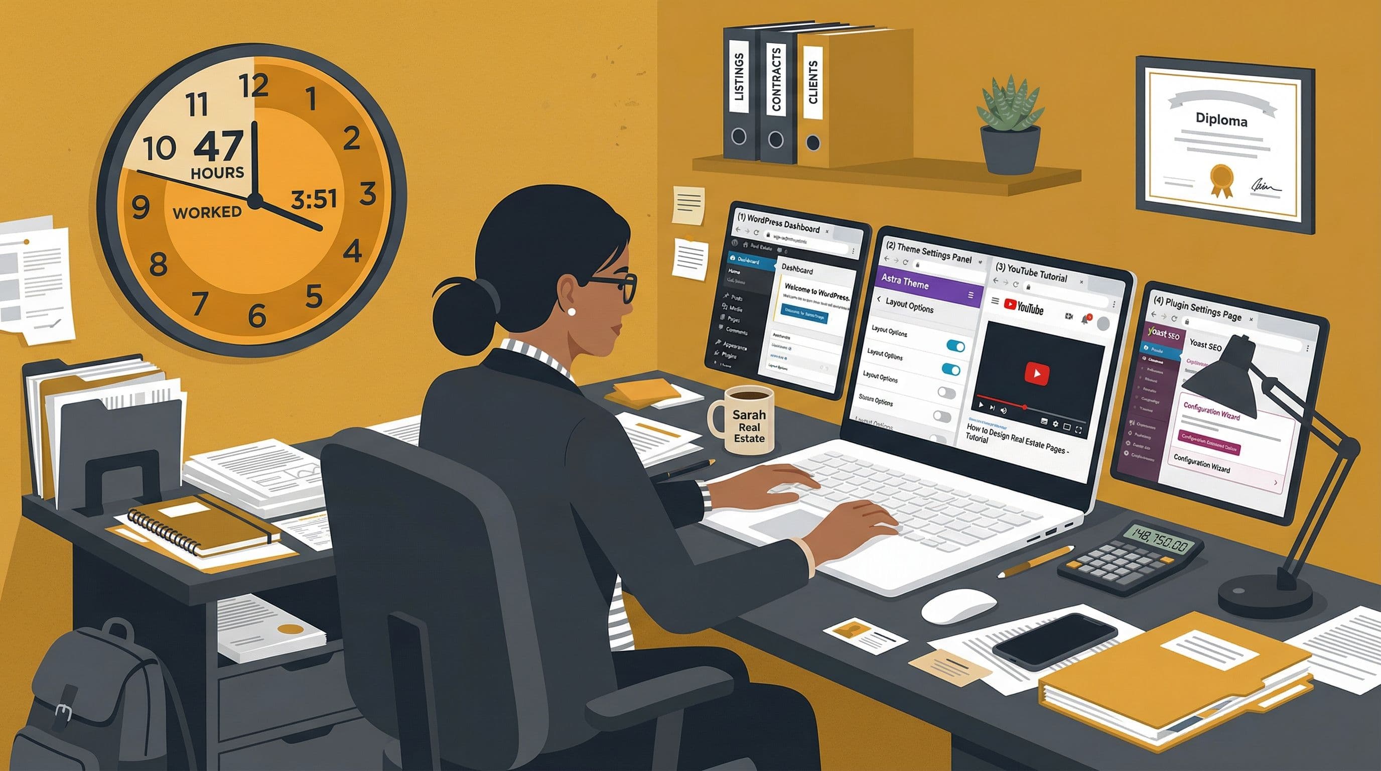 Real estate agent spending 47 hours building their own WordPress website