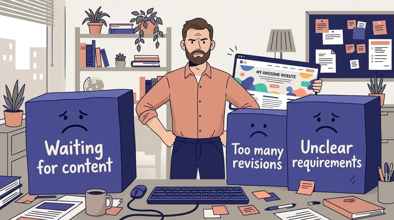 Three common delays that make website building take longer