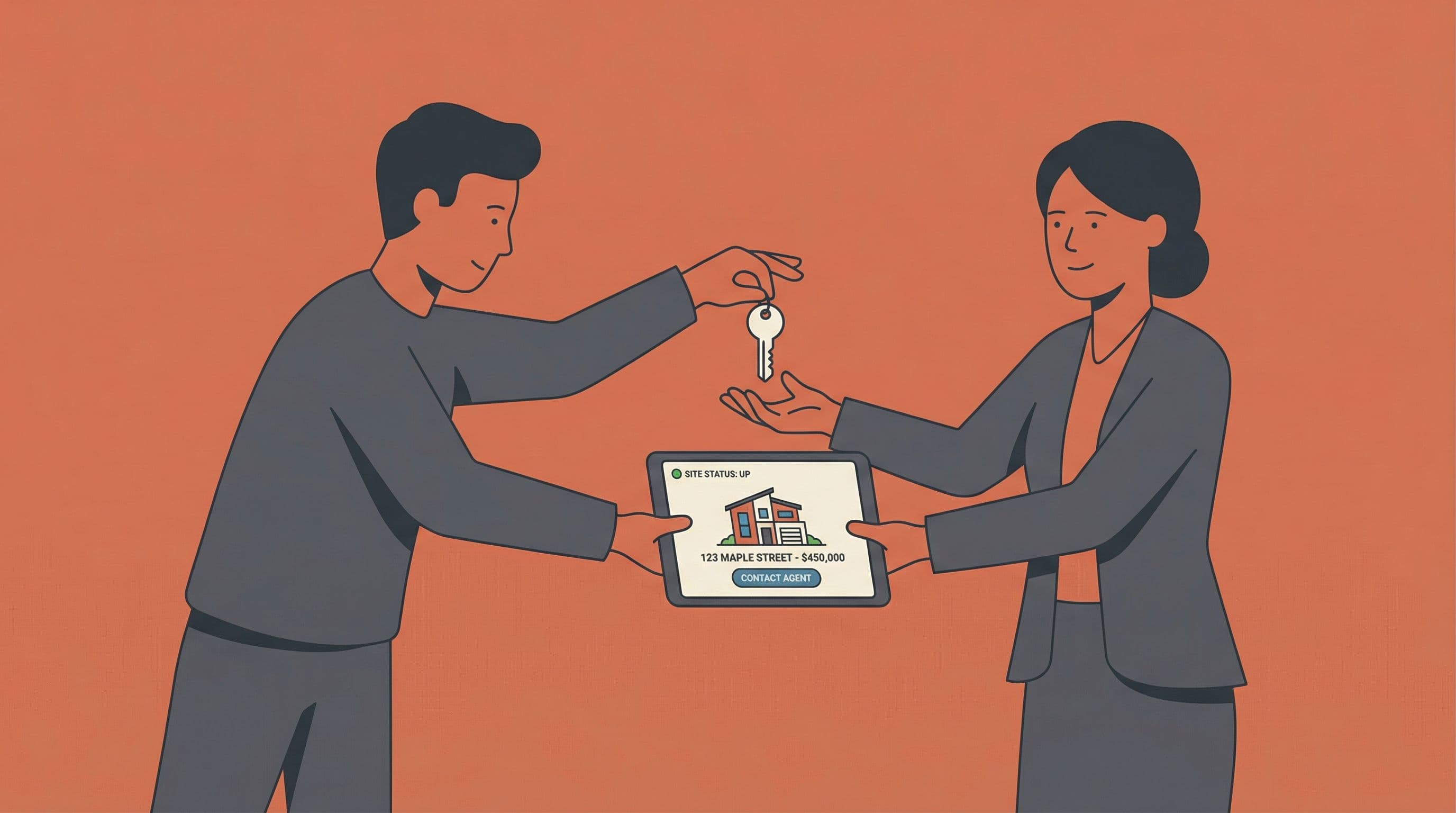 Real estate agent receiving completed WordPress website at fixed price