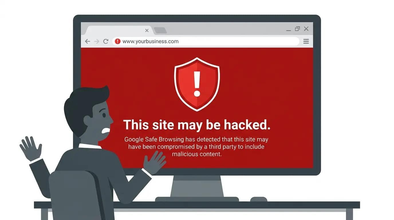 Google warning showing this site may be hacked